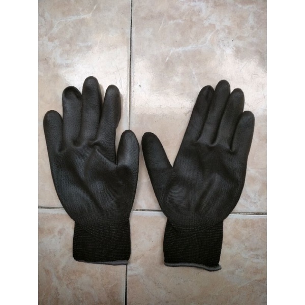 sarung tangan safety gloves kain kombinasi karet anti licin proyek industri pabrik