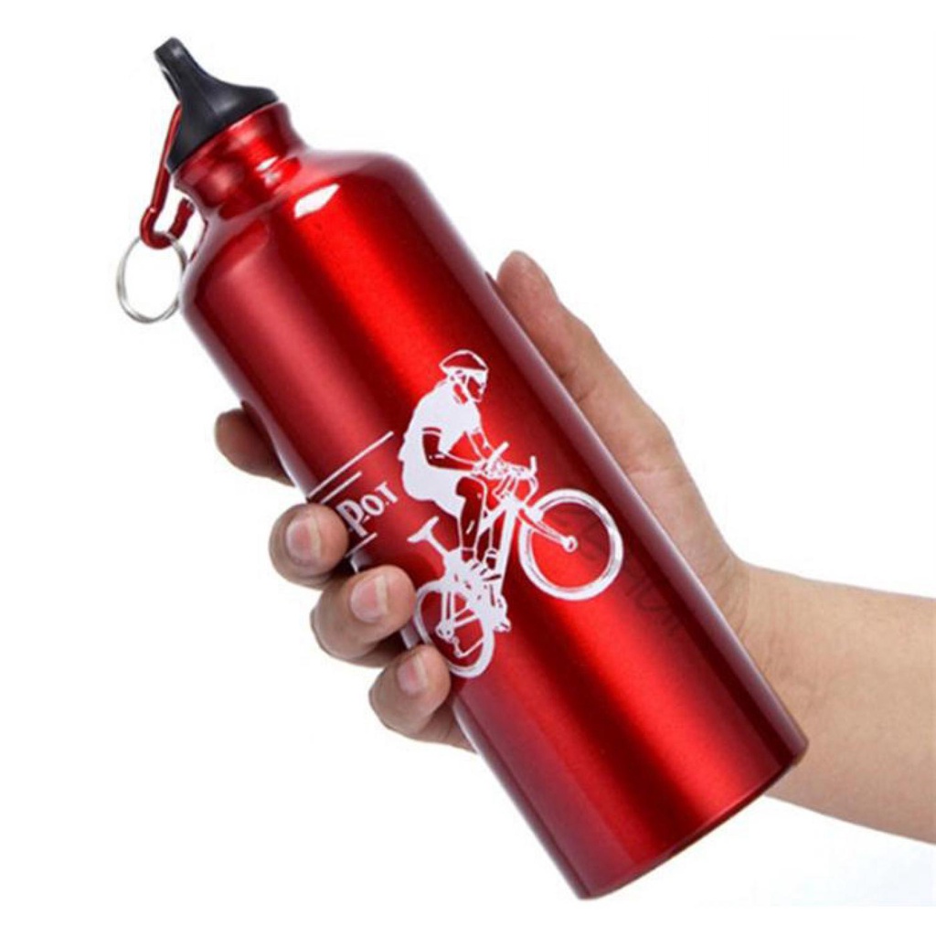 TaffSPORT Botol Minum Olahraga Aluminium 750ml Dengan Karabiner - H2GO