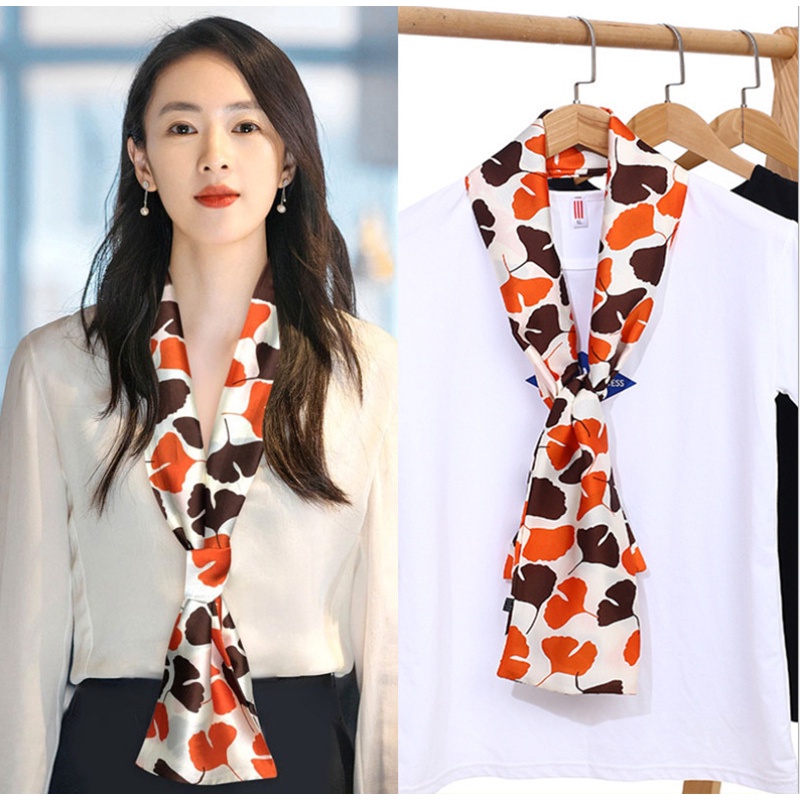 Joshin Scarf Syal Leher Bahan Polyster Wanita Korean Style / Scraf Leher Dekorasi Tas Aksesoris