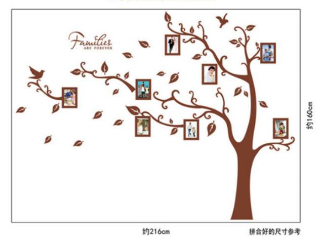 RELIZA WALLSTICKER 2X(60x90) TREE FRAME FOTO AY218