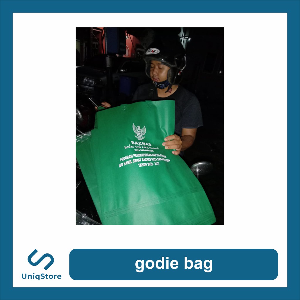 

cetak cepat godie bag sablon custom kantor murah partai Banjarmasin