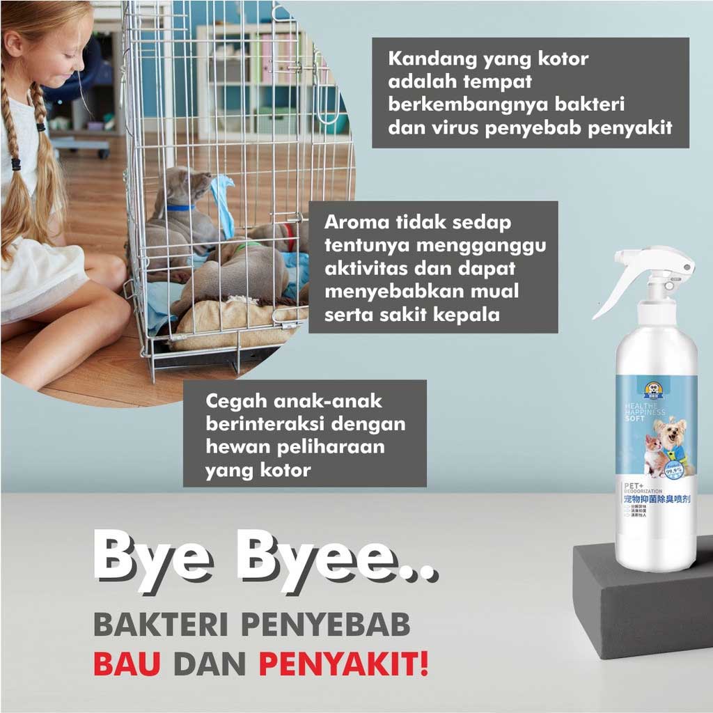 Hugopet Penghilang Bau Kotoran Kucing Anjing Pet Odor Remover Spray /Pipis Pesing Kandang /Litter Box /Pasir Kucing Anjing Kandang Hewan Peliharaan Penghilang Bau Pesing