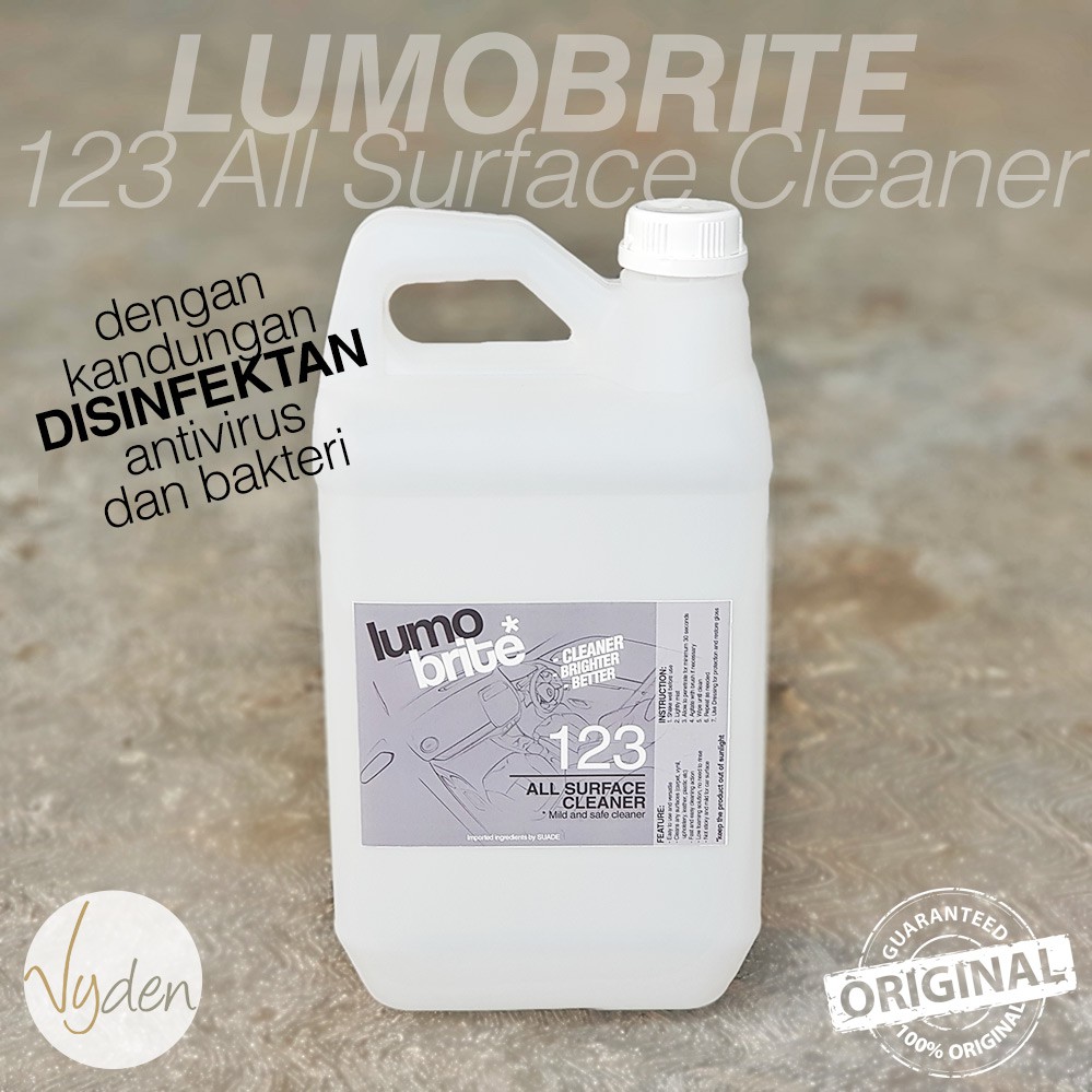 LUMOBRITE 123 All Surface Cleaner 5 Liter Pembersih Interior Mobil Plafon Jok Kulit Kain Dasbor Trim