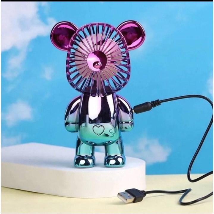 Promo Kipas Karakter Bear Brick Portable/Kipas Angin Gradasi Bear Viral