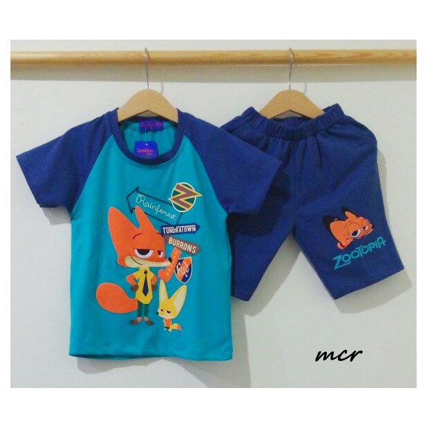 Baju Anak Laki Zootopia Blue