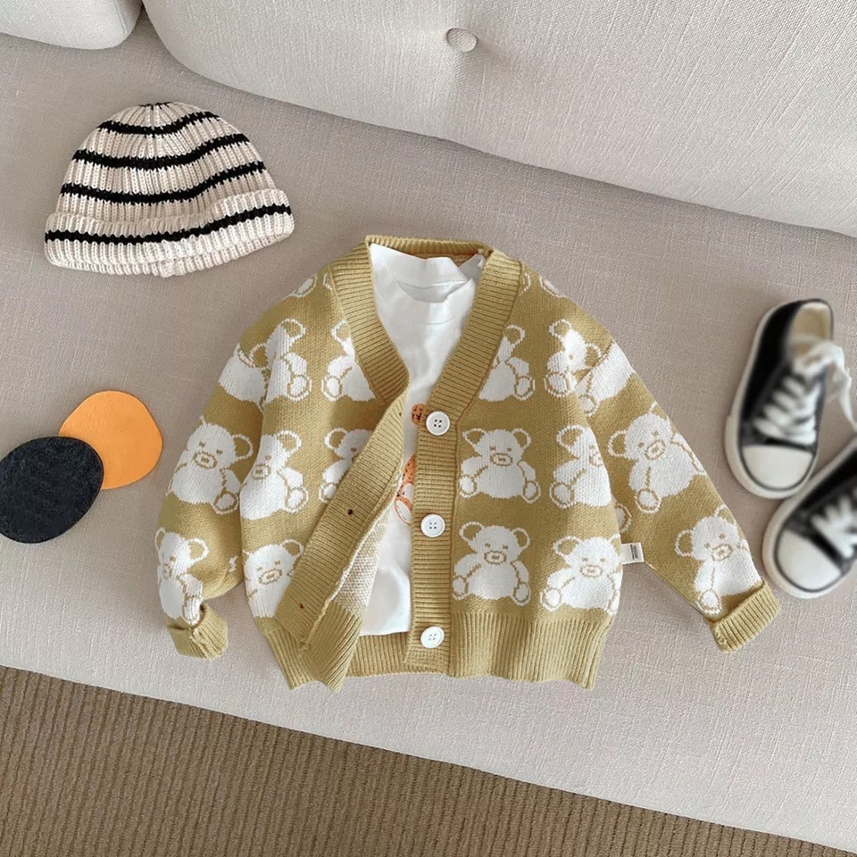 KALILA - SNOWY KIDS BEAR Cardigan Rajut Anak Perempuan Laki Laki Umur 1 - 6 Tahun | Kardigan Anak Cewek Cowok