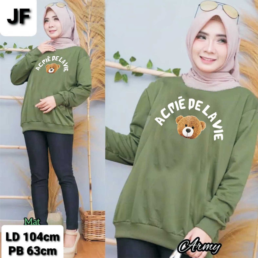 JF Atasan Kaos Sweater Lengan Panjang Wanita DE LAVIE