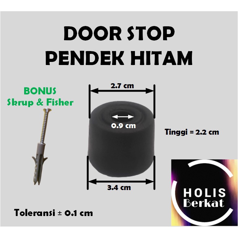 Door Stop Karet / Penahan Pintu / Door Stopper Pendek HITAM