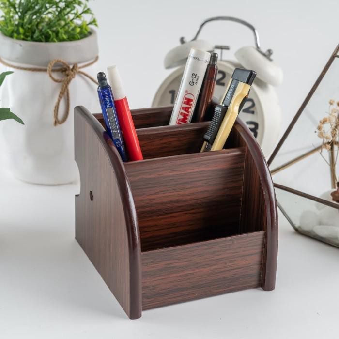 

Uchii Mokuzai Pen Stand Stationery Holder Kotak Pensil Alat Tulis Kayu