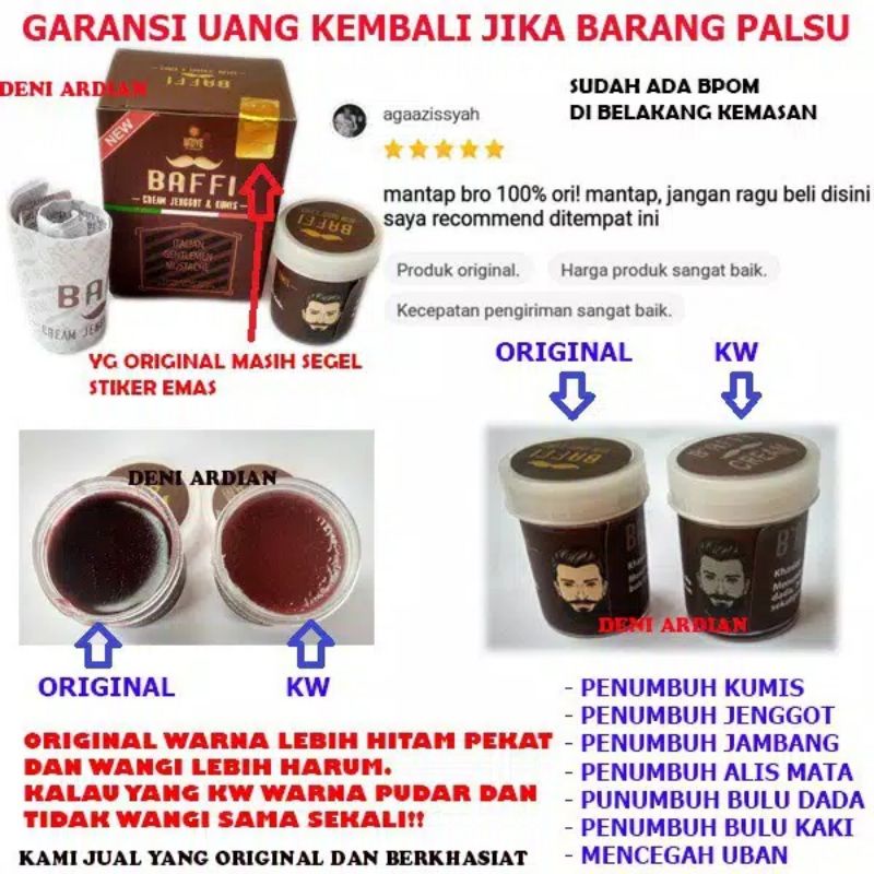 BAFFI CREAM ORIGINAL BPOM PENUMBUH JENGGOT-PENUMBUH KUMIS DAN JAMBANG AMPUH