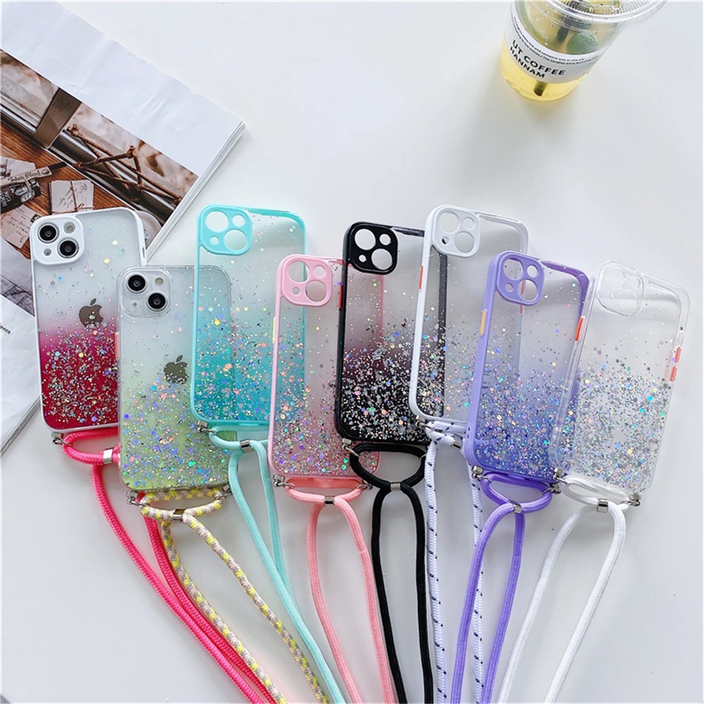 CASE VIVO Y91 Y93 Y95 V20 V20 SE CASING LENS GLITTER LANYARD CAMERA