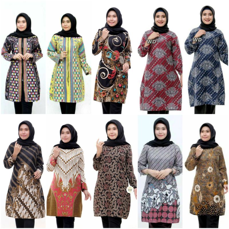 TERLARIS TUNIC SABIYAN #2 TUNIK BATIK CANTIK MODIS SERAGAM KANTOR KERJA MODERN TERBARU WARNA JUMBO L