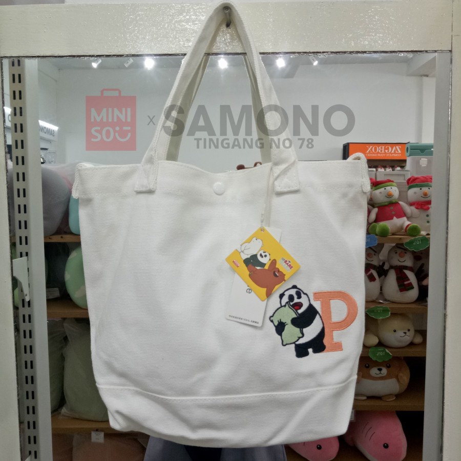 Miniso We Bear Beras Canvas - Crossbody Bag Tas selempang Tas Wanita