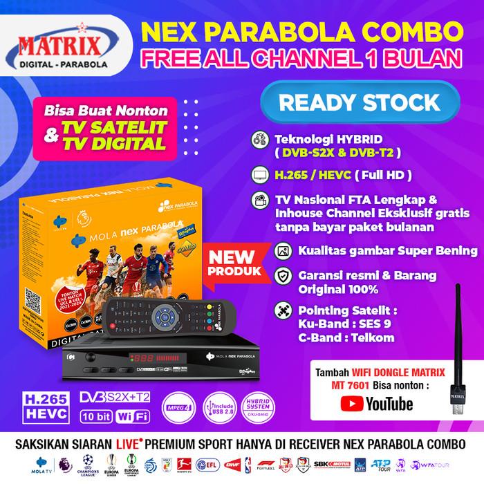 Receiver Nex Parabola Combo (Kuning) + Wifi Dongle