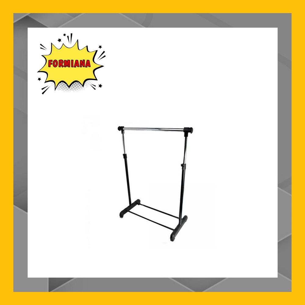 FM - Rak Gantungan Baju Single Rod Rack Stainless + Roda