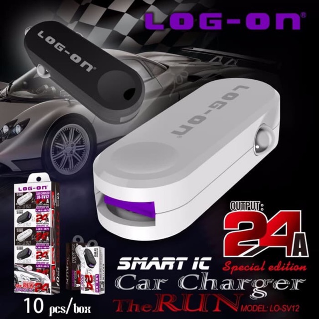 BATOK SAVER MOBIL - CAR CHARGER LOG ON THE RUN 2,4A SMART IC LO-SV12