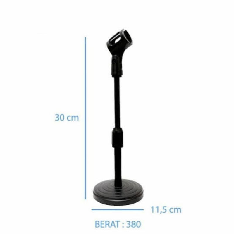 PENYANGGA MICROPHONE STAND KARAOKE / TRIPOD MIC / DUDUKAN MIC / STAND MIC MEJA ADJUSTABLE KAKI BULAT