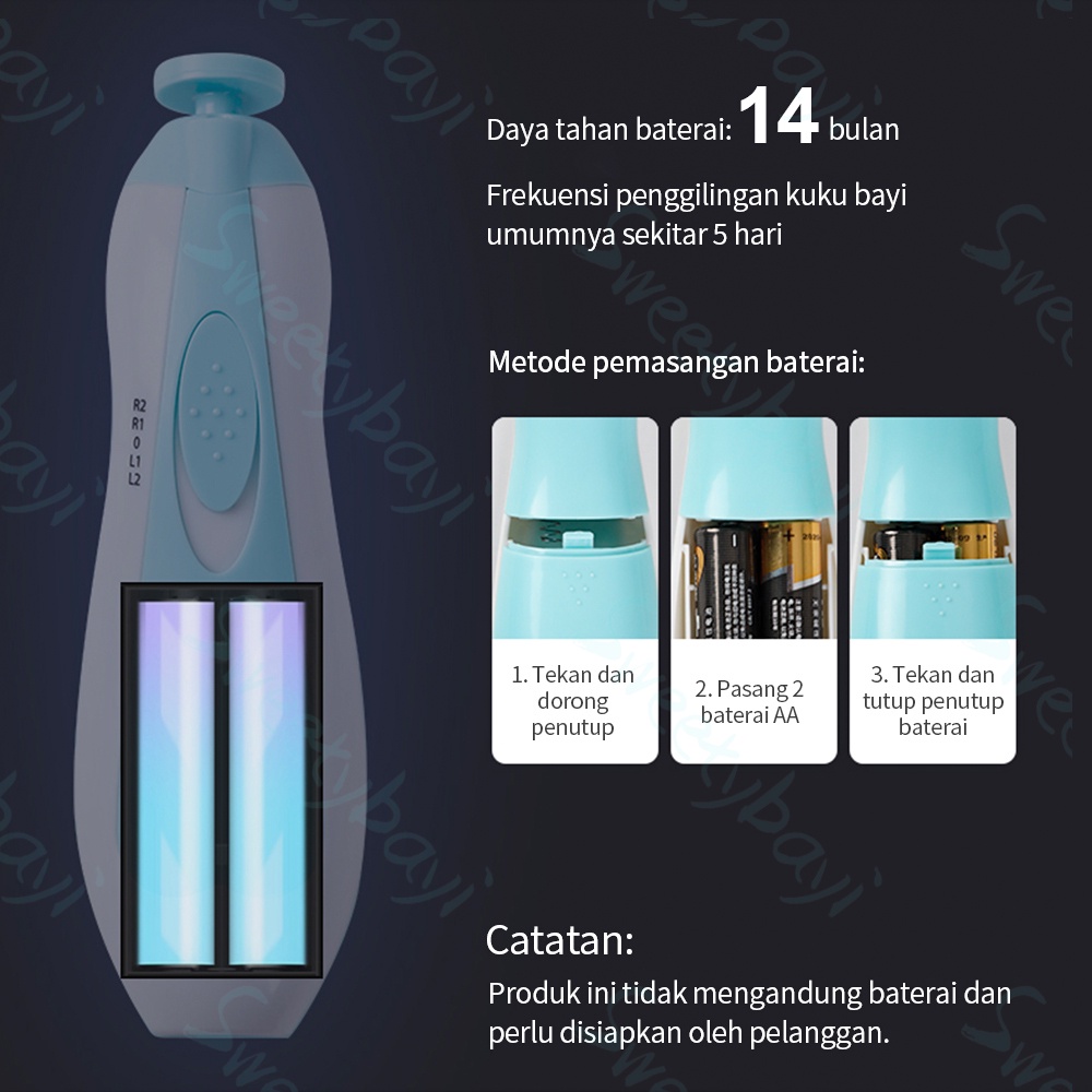 Sweetybayi  Baby Nail Trimmer Gunting Kuku Bayi elektrik Pemotong Kuku Bayi