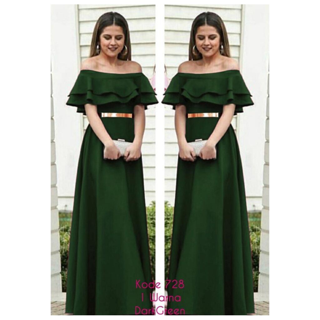 741# gaun panjang sabrina//gaun fashion// fashion wanita +FREE BELT BESI