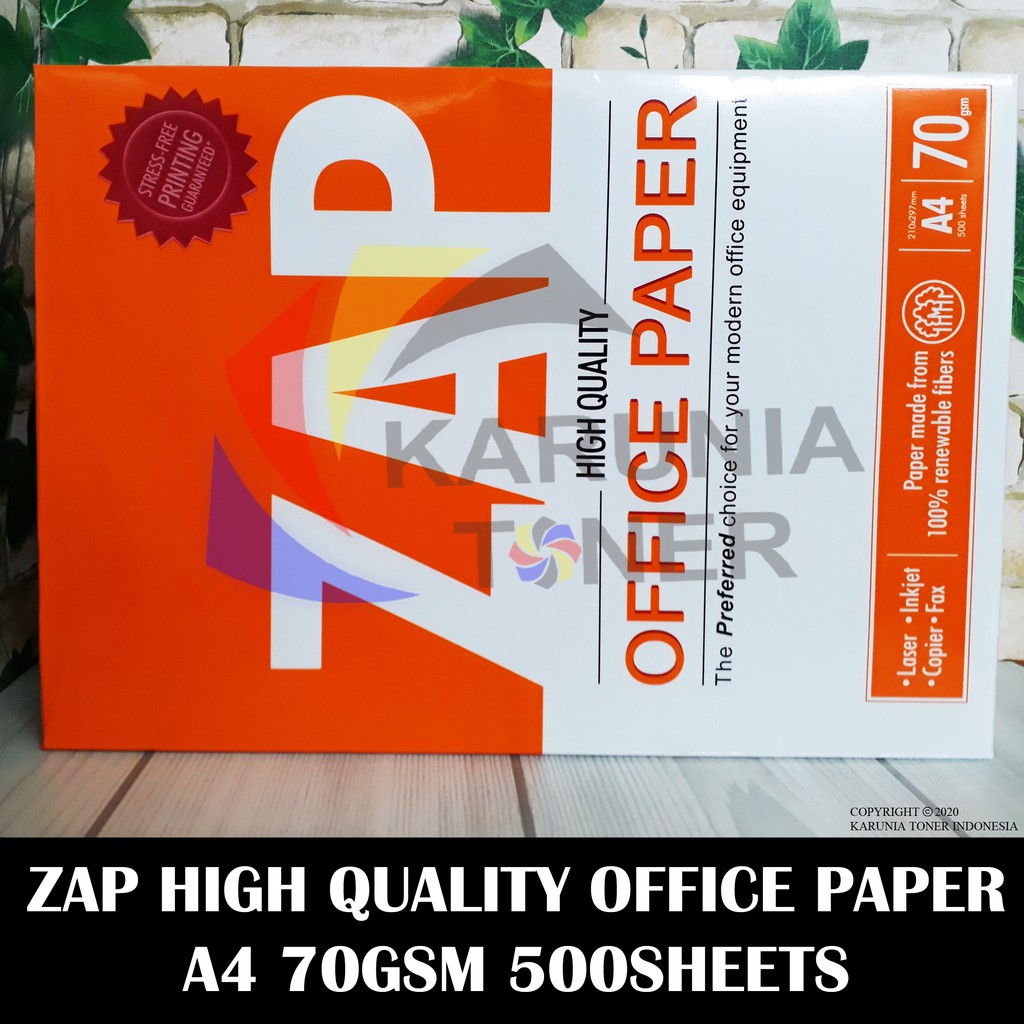 ZAP Paper Kertas HVS A4 70gr 70 Gram Fotokopi Fotocopy Print Photocopy Office Paper High Quality