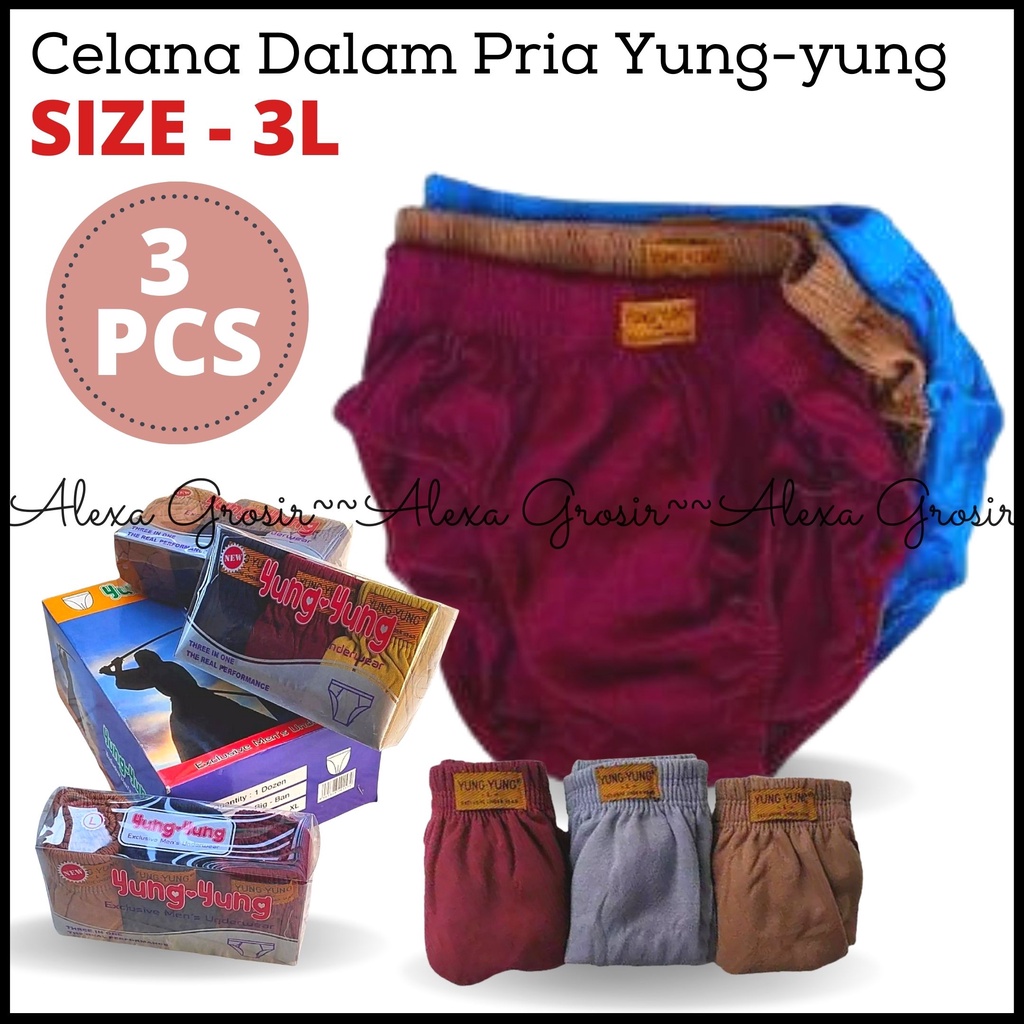 CD /3 PCS CD YUNGYUNG  Pakaian Celana Dalam Pria  Dewasa Katun Lembut Serap Keringat Oke