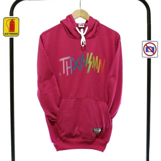 Jaket hoodie sweater thxnsmn pink magenta