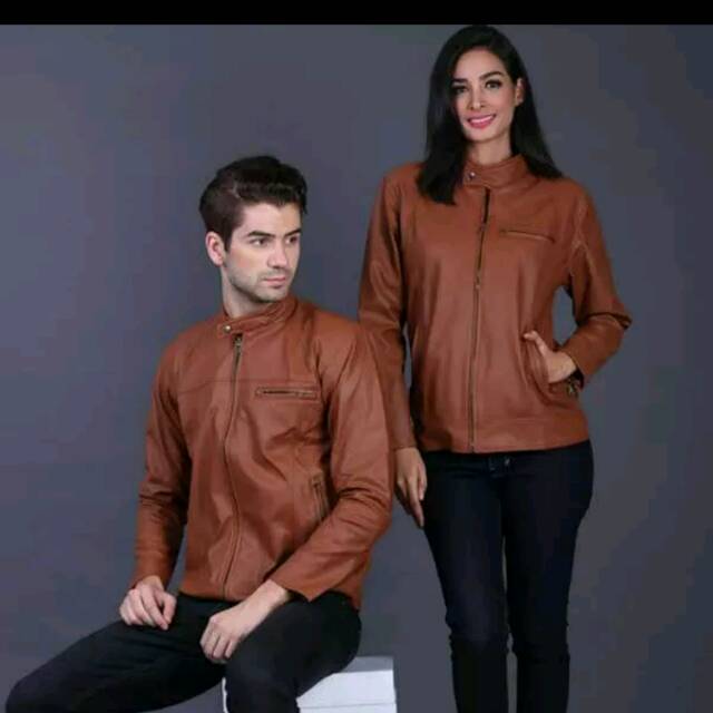 Jaket kulit couple - jaket sintetis cople