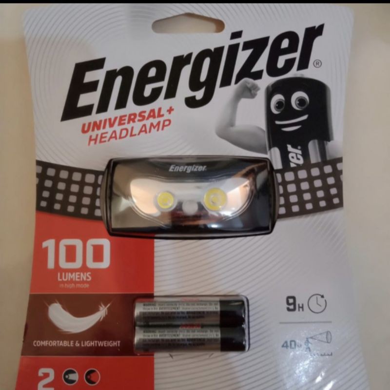 Senter kepala headlamp energizer 3 LED 600 lumens