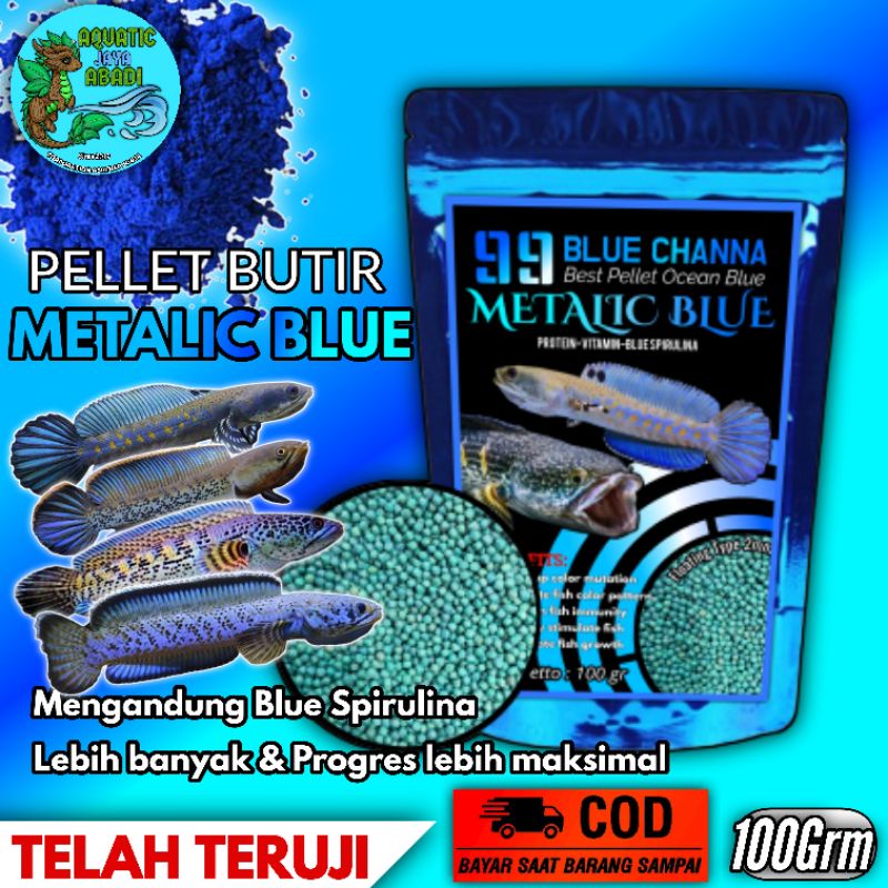Pellet Blue Metalic Pelet channa pulchra,auranti,stewarti