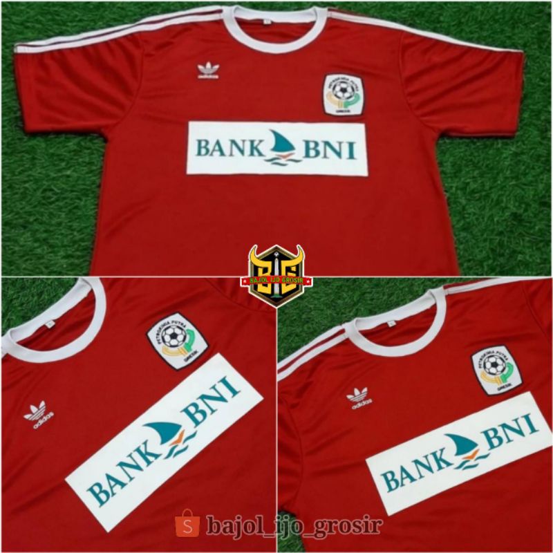 Jersey PETROKIMIA PUTRA Gresik 1992 Away Merah BANK BNI Retro