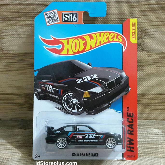 BEST SELLER HOT WHEELS BMW E36 M3 RACE BLACK HW RACE 146/250 MURAH & Real Pict