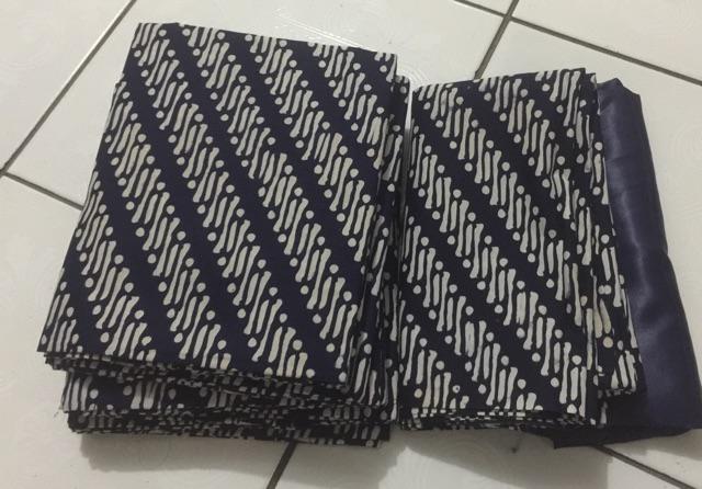 Kain Batik Solo (batik Cap) Motif Parang Klitik Warna Biru Navy Jogjaan