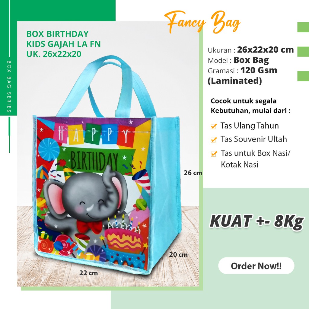 Goodie Bag Ulang Tahun Tas Ulang Tahun Anak Tas Bingkisan Ulang Tahun Anak Bento Laminasi 26X22X20-1