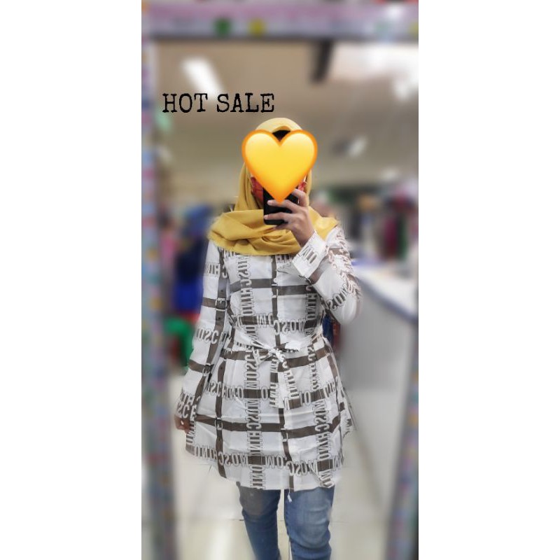OBRAL KEMEJA TUNIK WANITA MOTIF KOTAK IMPORT