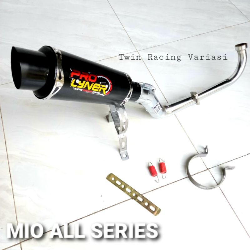Knalpot Racing Pro Liner Hitam Mio All Series (Mio Sporty/Soul Gt115/Gt125/J/M3/Z/S/Fino/XRide/Xeon)