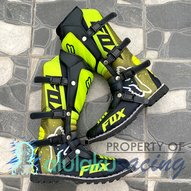 Jersey, Celana, Sarung Tangan &amp; Sepatu Fullprint with Protectors Fullset MX Trail Motocross - Paket Bundling FOCTFG160404-F44