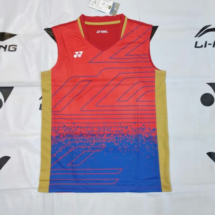 Baju Kaos Singlet Badminton Import Yonex Merah/Bnehur