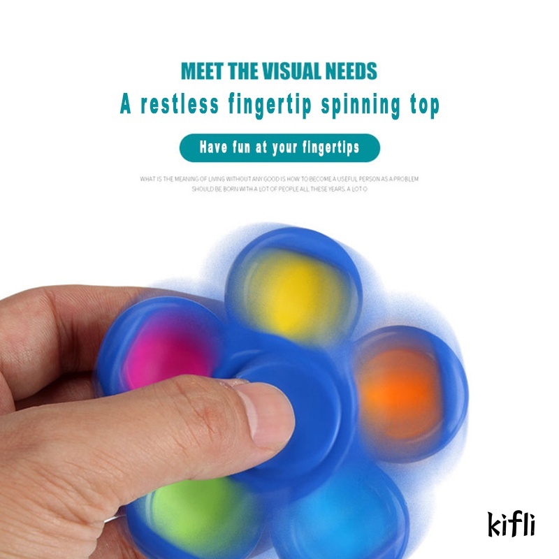 Warna-warni,Fidget Spinner,Dorong Pop Ini Gelisah Berputar Jari Stres Relief Mainan Anak-anak Dewasa