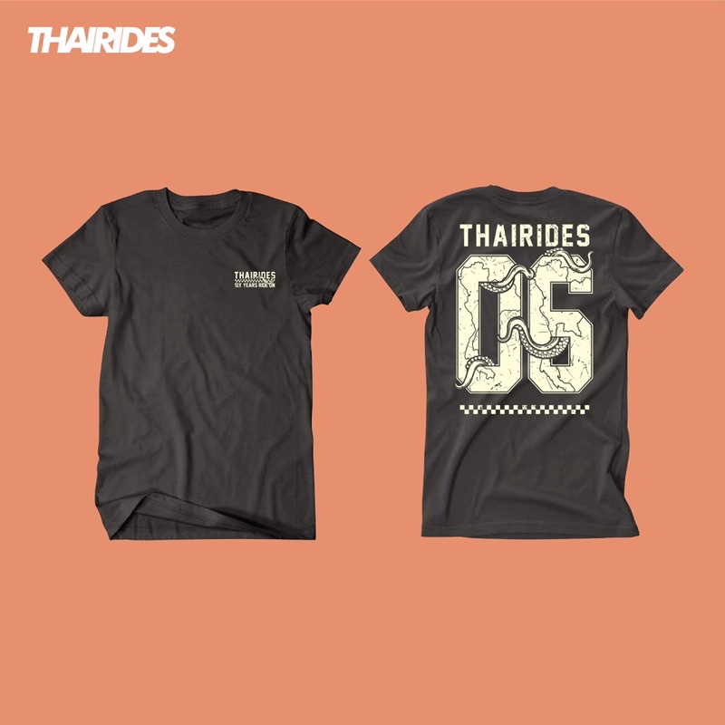 Kaos T-Shirt Original Thairides Six Black &amp; White