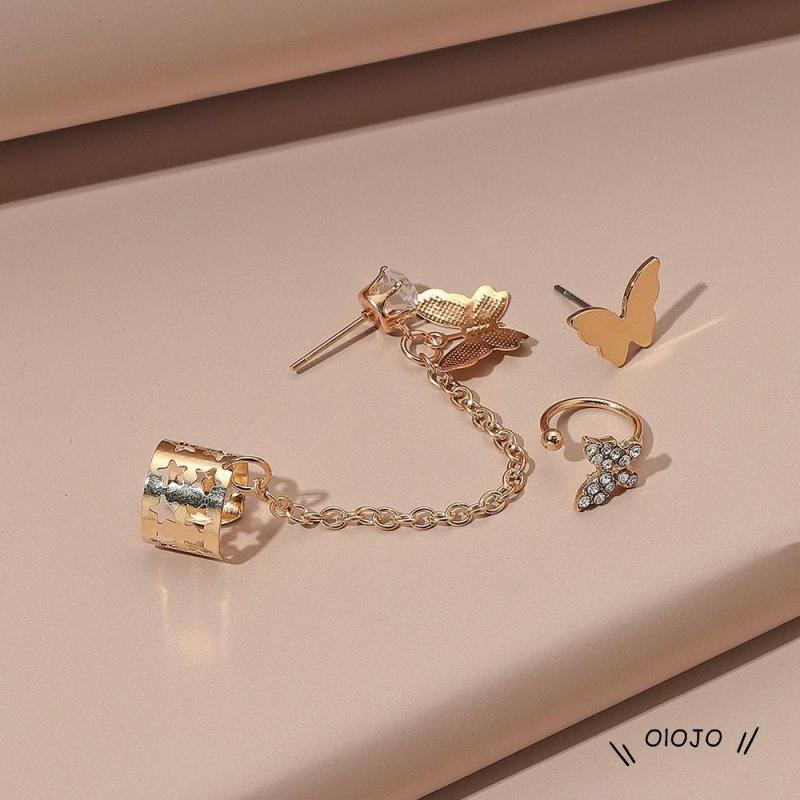 Butterfly Anting Klip Desain Kupu-Kupu Bahan Alloy Gaya Simple ol2