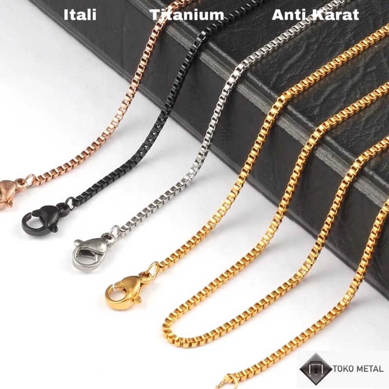 KALUNG TITANIUM RANTAI ITALI ANTI KARAT UNTUK PRIA &amp; WANITA [TOKO METAL]