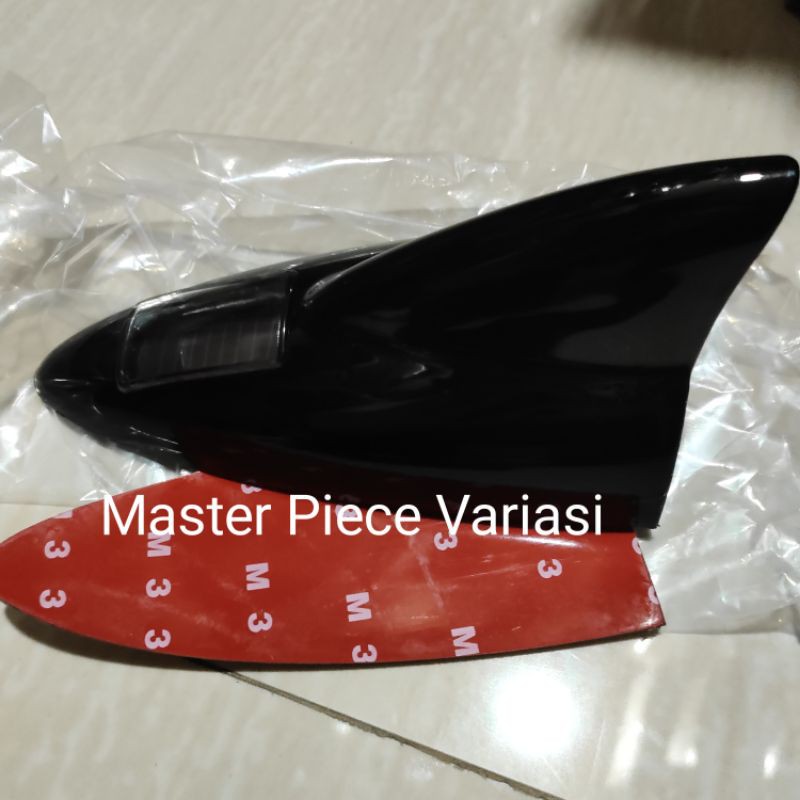 ANTENA HYBRID LED BESAR ANTENA SIRIP HIU LED ANTENA SOLAR LED - HITAM