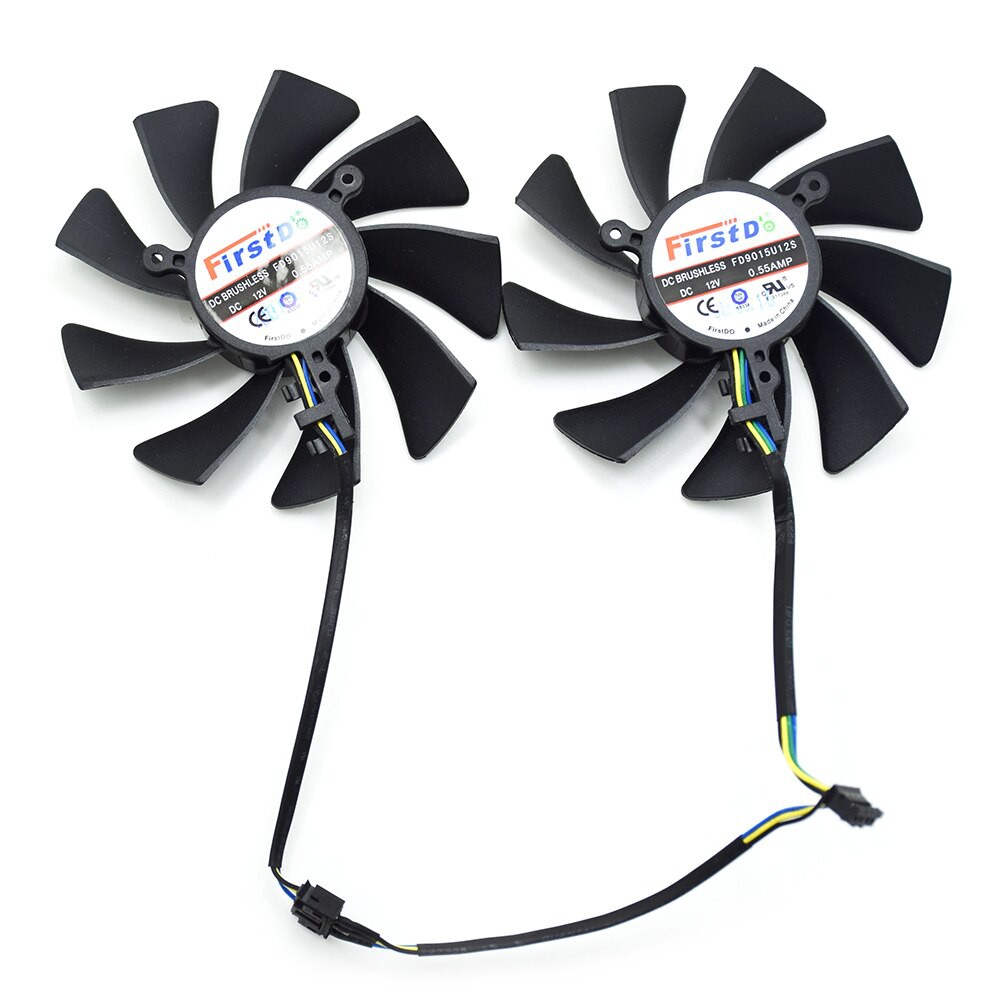 IMPORT 2pcs/lot 85MM FD9015U12S XFX HD7970 4Pin Cooling Fan For Sapphire XFX HD7950 HD7970 Vapor-X
