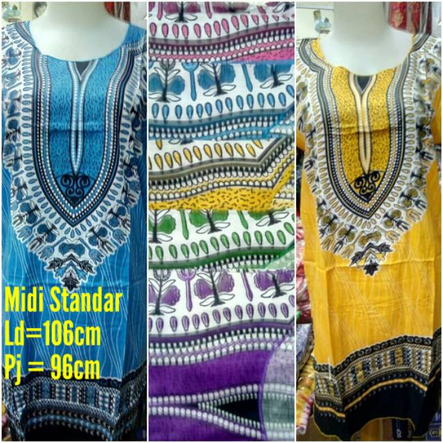 PROMO TERBARU Midi Dress Standar Uje Bangkok Putih Random