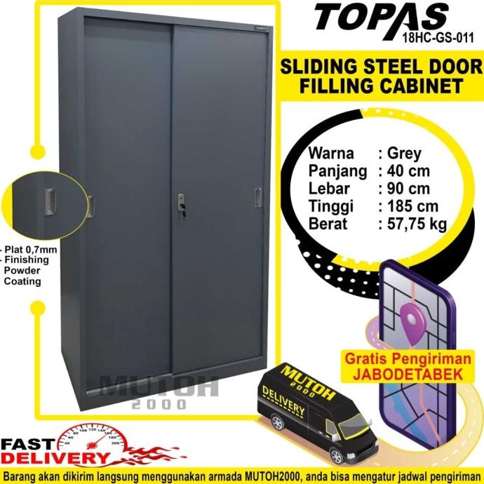 

[[COD]] Lemari Arsip Lemari Besi Filling Cabinet 2 Pintu Sliding TOPAS GS-011 PROMO Kode 869