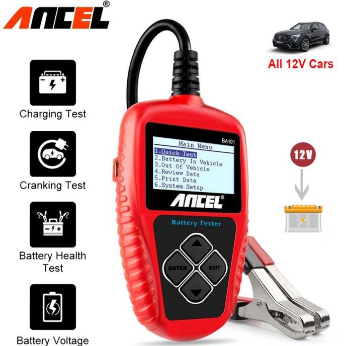 Ancel Ba101 Alat Tester Charger Aki Mobil Motor 12V 1002000Cca Ca7356