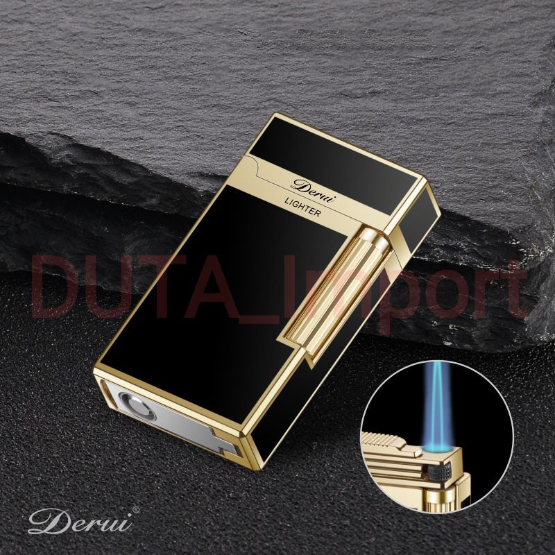 DERUI Single Jet Flame Lighter/Korek Api 1 Bara Gas Refill Portable Mewah Elegant