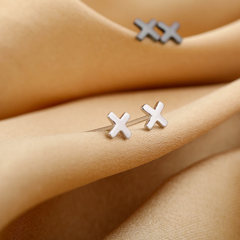 We Flower S925 Silver Geometric Deer Antler Fish Butterfly Stud Earrings for Women Girls-type P silver