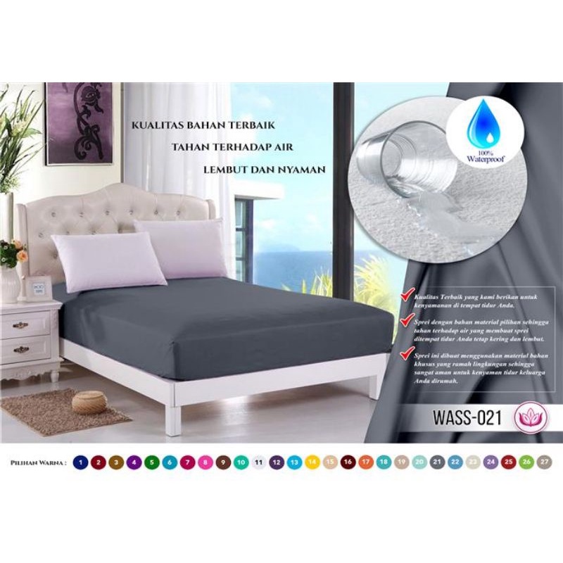 Grosir sprei waterproof polos / Sprei Anti Ompol-ABU
