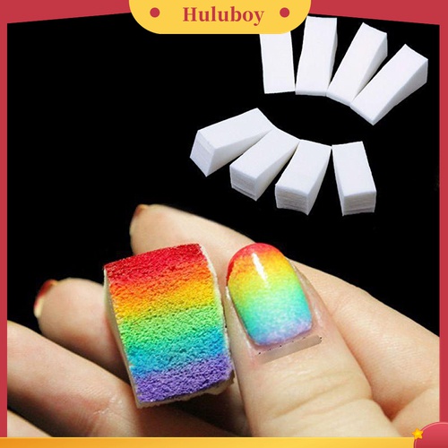 Huluboy Huluboy♡ 8pcs Spons Untuk Kutek Gel UV Akrilik Manicure DIY